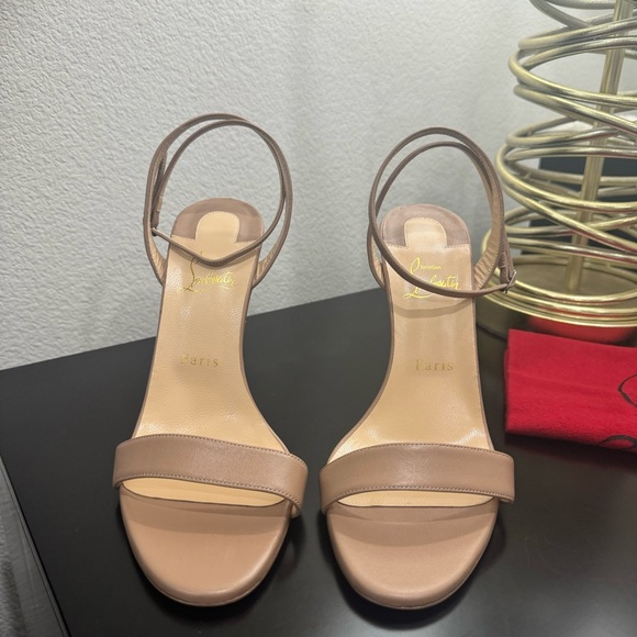 Christian Louboutin Loubigirl 100 Sandal Nappa Nude 40 - Picture 2 of 8